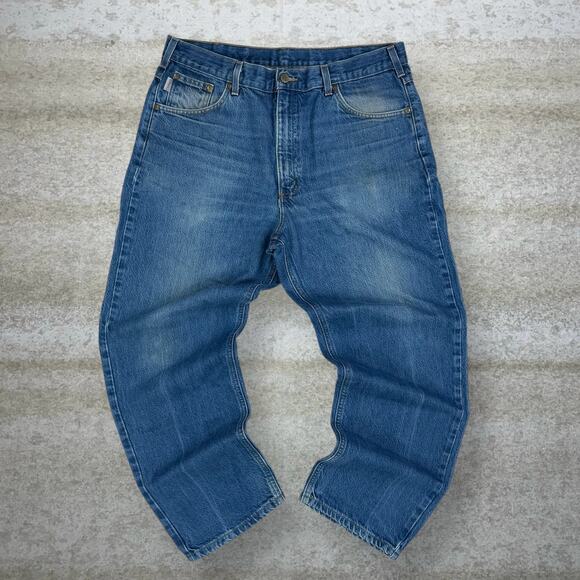 Vintage Carhartt Jeans Relaxed Fit Medium Wash Denim 90s - Picture 2 of 7